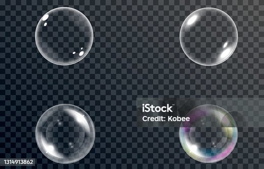 istock Vector set of soap bubbles. Bubbles of different types. Bubble, soap, foam, detergent, glare 1314913862