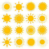 Vector set of sun icons