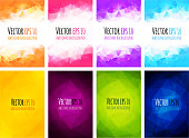 Set of vector colorful business background. Abstract geometric corporate design. Lowpoly illustration.
