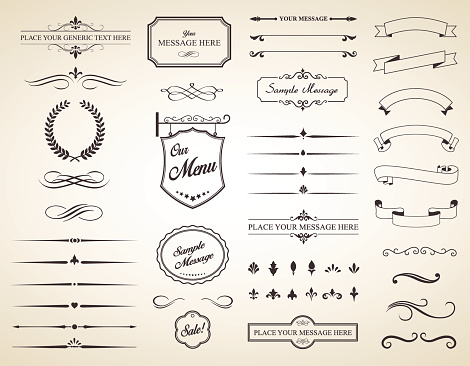 Vector Set of Vintage Calligraphic Elements