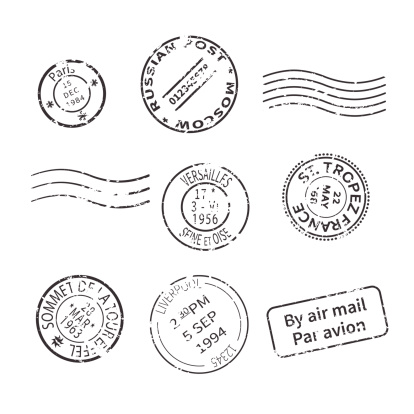 Vector set of vintage style post stamps