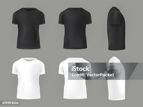 istock Vector set template of male T-shirts 619393546