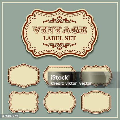 istock Vector set vintage labels 474189279