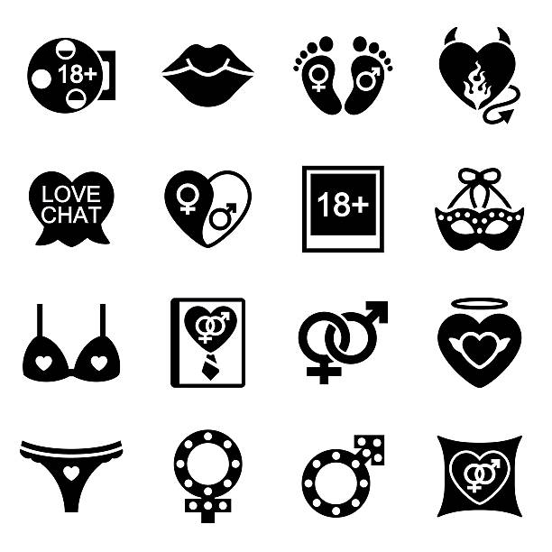 stockillustraties, clipart, cartoons en iconen met vector sex icon set - vibrator