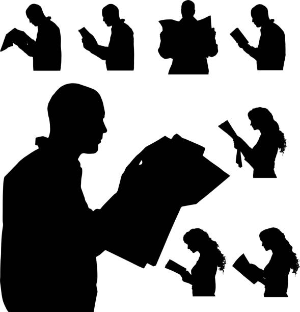 Vector silhouette of people. Vector silhouette of people in different situations. paper silhouettes stock illustrations