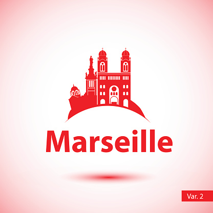 Vector silhouette of the symbol of Marseille, France.