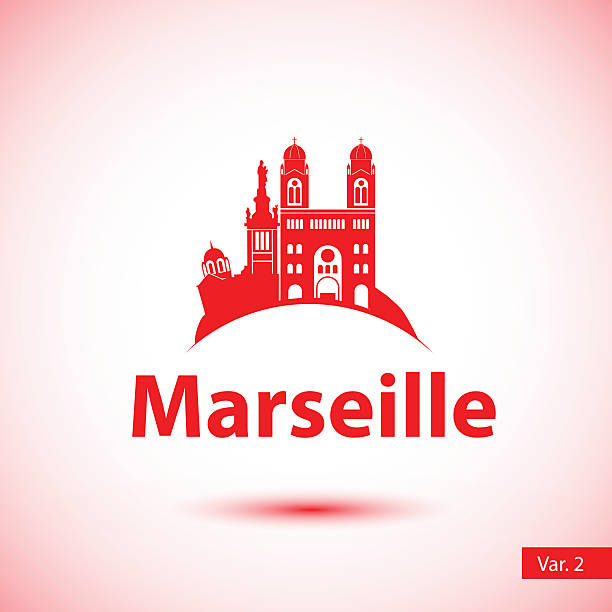 illustrations, cliparts, dessins animés et icônes de silhouette vecteur du symbole de marseille, france. - marseille