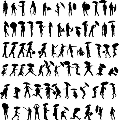 Vector silhouettes of people.