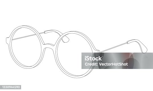 istock Vector simple round glasses, spectacles 1330944590