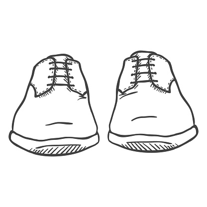 Vector Sketch Illustration Pair Of Classic Men Shoes Stock Illustration ...