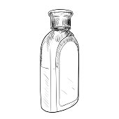 Vector sketch of bottle. Hand draw illustration.