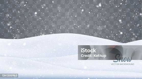 istock Vector snow isolated. Snowfall 1341305963