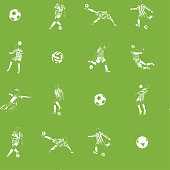 vector soccer (football) players athlets seamless pattern