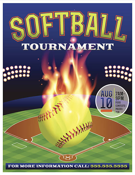 Vector Softball Tournament Illustration An illustration for a softball tournament. Vector EPS 10 contains transparencies and gradient mesh.  Fonts have been converted to outlines.  Fonts used: Rex: http://www.fontsquirrel.com/fonts/rex Goblin: http://www.fontsquirrel.com/fonts/goblin billboard posting stock illustrations