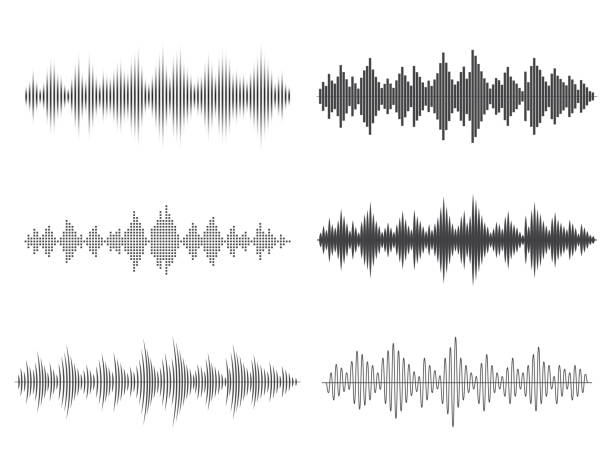 Vector sound waves. Music Digital Equalizer. vector art illustration