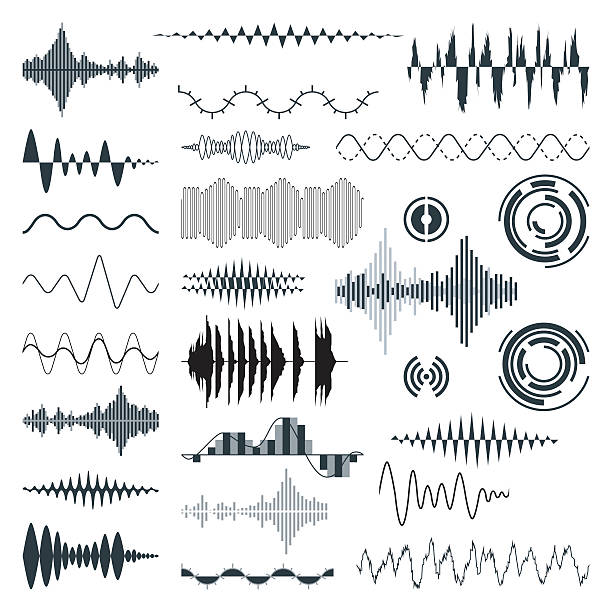 Vector Sound Waves Set. Audio Vector Sound Waves Set. Audio Equalizer Technology, Pulse Musical. Vector Illustration earthquake illustrations stock illustrations