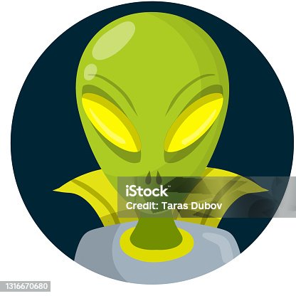 istock Vector Space creature and visitor. Martian and UFO. 1316670680