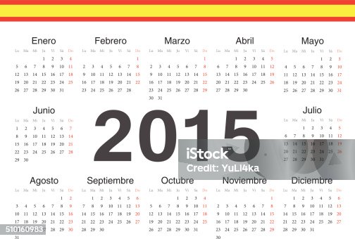 istock Vector spanish circle calendar 2015 510160983