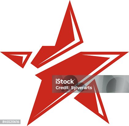 istock Vector star illustration as the symbol of success. Can be used as the interpretation of totalitarianism as the evil power, ideological propaganda. 845520616