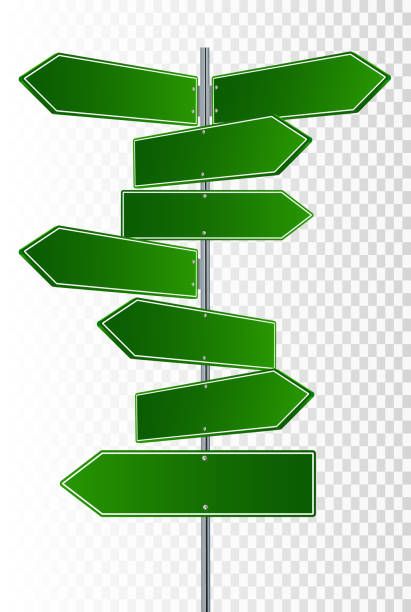 Vector Street Signs. Vector illustration of 3 way Street Signs pointing in opposite directions Vector Street Signs. Vector illustration of 3 way Street Signs pointing in opposite directions. directional sign stock illustrations