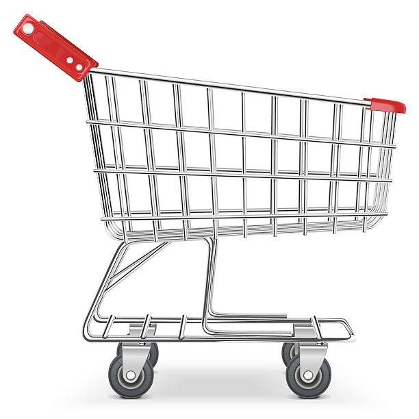 Vector Supermarket Cart Vector supermarket cart for shopping, isolated on white background cart stock illustrations