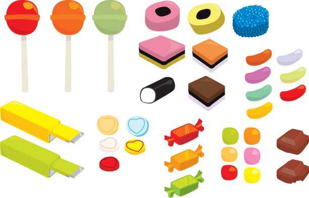 ilustraciones, imágenes clip art, dibujos animados e iconos de stock de vector de dulces y caramelos - candy canes
