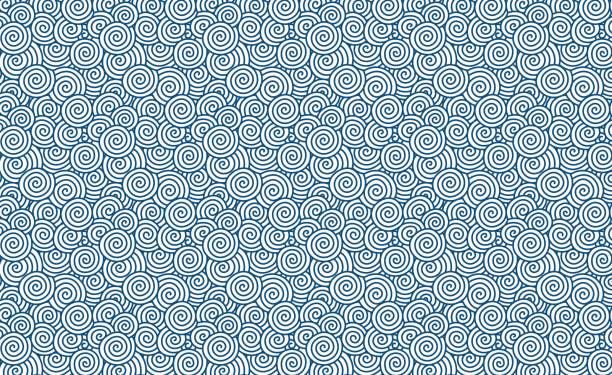 Vector swirl pattern (Chinese auspicious clouds) background textured Vector swirl pattern (Chinese auspicious clouds) background textured blue symbols stock illustrations