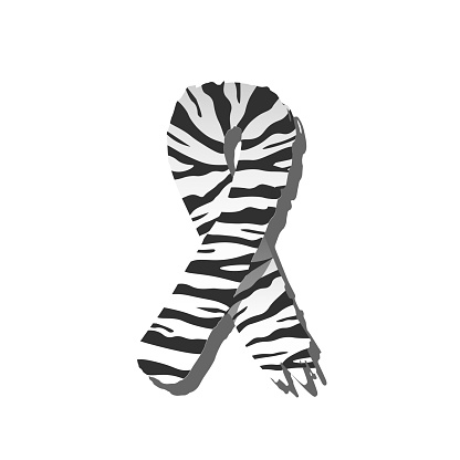 Isolated zebra-print logo with shadow. 