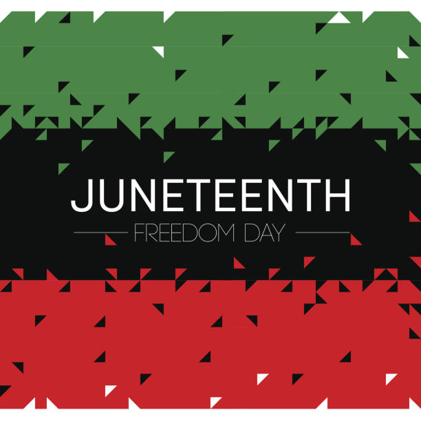 Vector. Template card with Juneteenth Freedom Day flag vector art illustration