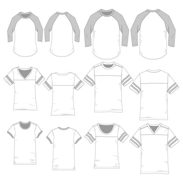 Vector template for sporty style Tees Vector template for Sporty Unisex style Tees baseball uniform stock illustrations