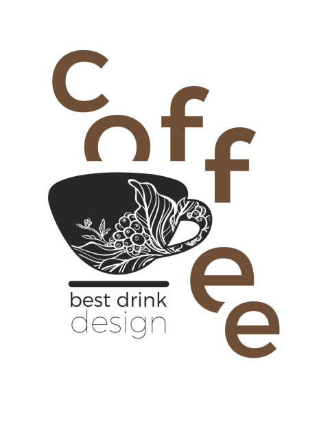 stockillustraties, clipart, cartoons en iconen met vector sjabloon met vorm van cup en koffie tak - africa cup