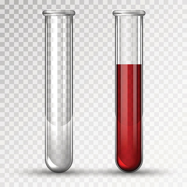 vector test tubes filled with blood vector test tubes filled with blood laboratory glassware stock illustrations