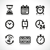 Vector illustration of time icons design set