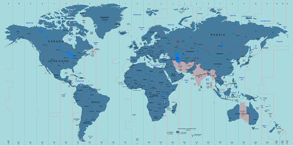Vector Timezone world map