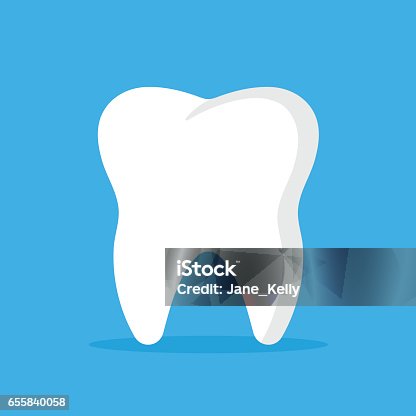 istock Vector tooth icon. Oral medicine, stomatology, dental medicine concepts. White tooth. Modern flat design graphic element. Vector illustration 655840058