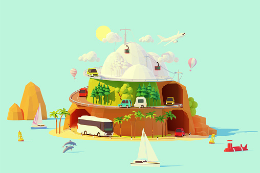 Vector tourism and travel illustration