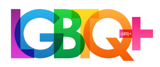 LGBTQ+ vector typography banner LGBTQ+ colorful vector typography banner lgbtqia rights stock illustrations