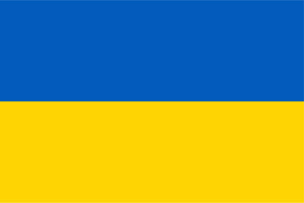 vektor ukrainische flagge design - ukraine stock-grafiken, -clipart, -cartoons und -symbole