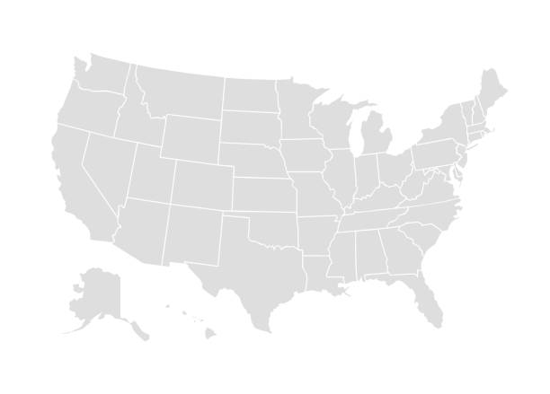 vector usa peta ikon amerika. ilustrasi peta dunia negara bagian amerika serikat - amerika serikat amerika utara ilustrasi stok