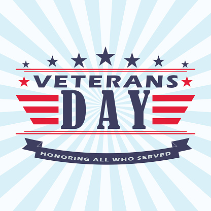 Download Vector Veterans Day Background With Stars Ribbon And ...