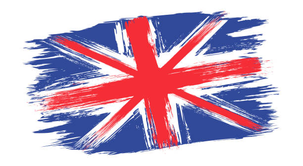 bildbanksillustrationer, clip art samt tecknat material och ikoner med vektor vintage brittisk flagga. ritning flagga storbritannien i grunge stil. - english flag