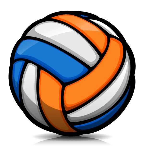 ilustraciones, imágenes clip art, dibujos animados e iconos de stock de dibujos animados de voleibol vectorial aislados - pelota de voleibol
