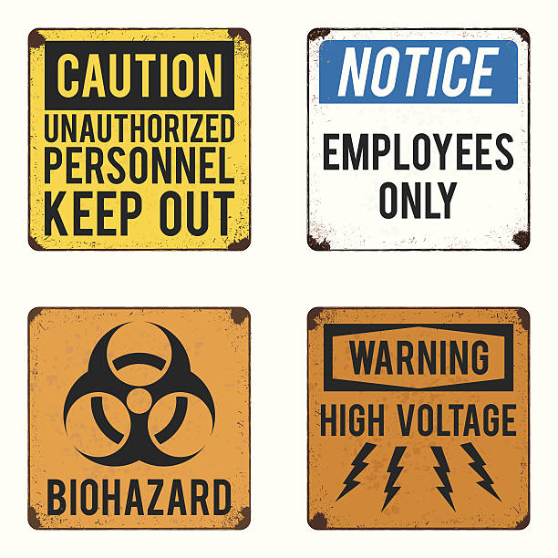vector warning and safety signs collection vector warning and safety signs collection high voltage sign stock illustrations
