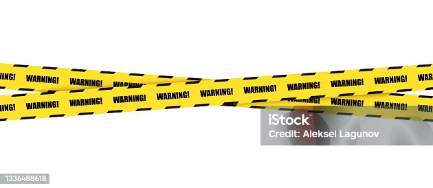 istock Vector Warning Ribbons, Tape Isolated on White Background,Black and Yellow. 1336488618