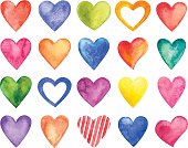 istock Vector watercolor hearts, Valentine Day 530842697