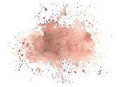 Vector watercolor spot brown background isolated on white background, stock illustration for design and decoration, postcard, banner, template