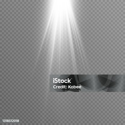 istock Vector white light. Sun, sun rays, flare, dawn 1318512018