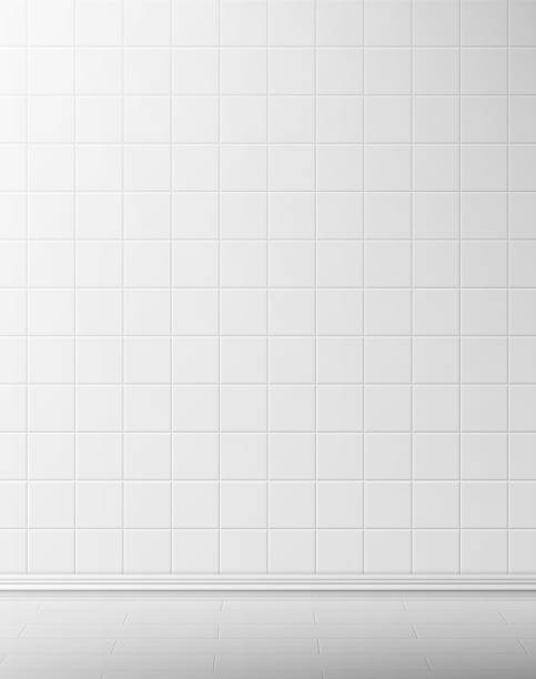 バスルームのベクター白タイルの壁と床 - タイル点のイラスト素材／クリップアート素材／マンガ素材／アイコン素材