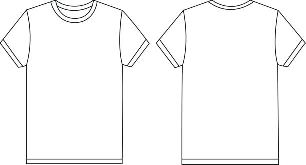 ilustrações, clipart, desenhos animados e ícones de maquete do modelo t-shirt branca de vetor - camiseta branca