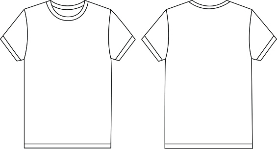 Download Vector White Tshirt Template Mockup Stock Illustration - Download Image Now - iStock